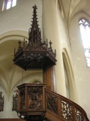 Laufen, église Herz-Jesu, La chaire du début du 20ème siècle. Cliché personnel