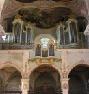 Vue du Grand Orgue de l'église du Collège St-Michel, Fribourg. Cliché personnel (fin nov. 2008)