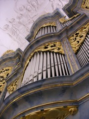 Vue du buffet de l'orgue en contre-plongée. Cliché personnel