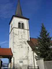 Vue de l'église de Morlon. Cliché personnel (17.01.2009)