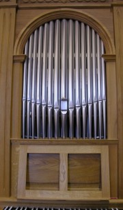 Temple de Giez. Détail de la façade de l'orgue. Cliché personnel