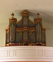 Vue de l'orgue Mooser de face. Cliché personnel