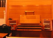 Vue de la console de l'orgue. Cliché personnel