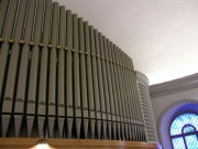 Grand Temple, La Chaux-de-Fonds. Vue partielle de la façade de l'orgue Kuhn. Cliché personnel