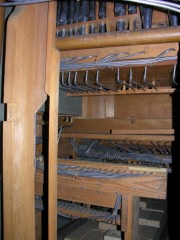 Grand Temple, La Chaux-de-Fonds. Intérieur de l'orgue, alimentation en vent. Cliché personnel