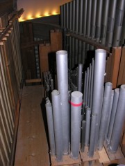 Grand Temple, La Chaux-de-Fonds. Intérieur de l'orgue. Cliché personnel