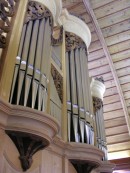 Orgue Felsberg du Temple de Boudry. Façade de l'instrument. Cliché personnel