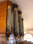 Façade en enfilade de l'orgue Callinet de Villaz-St-Pierre. Cliché personnel
