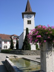 Eglise réformée de Gampelen, canton de Berne. Cliché personnel
