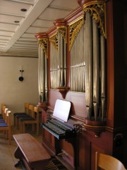 L'orgue de Gampelen en tribune. Cliché personnel