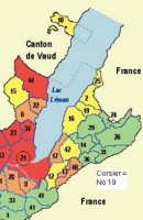 Corsier occupe la position No 19 de cette carte 