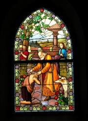 Vitrail dans la chapelle Sud: Glasmalerei Ch. Wehrli, Zurich. Cliché personnel