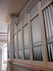 Vue en enfilade de la Montre de l'orgue. Cliché personnel