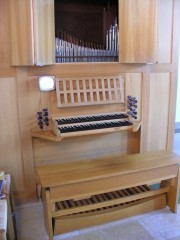 Vue de la console de l'orgue. Cliché personnel