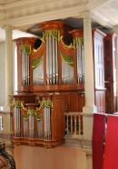Vue de l'orgue Pascal Quoirin (1979), Temple de La Fusterie. Cliché personnel (mai 2009)