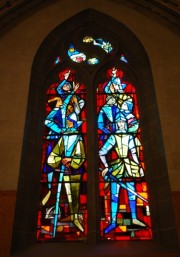 Autre vitrail de la chapelle de l'Escalade (de Bodjol, signé Wasem). Cliché personnel