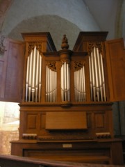 Vue de l'orgue Aubertin dans le choeur. Cliché personnel