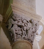 Chapiteau roman, Saulieu: la Tentation du Christ (autre angle). Cliché personnel