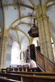 Vue de l'église en diagonale du Sud au Nord. Cliché personnel