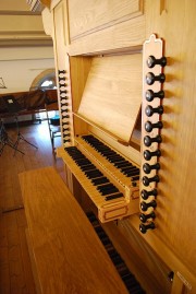 Vue de la console de l'orgue. Cliché personnel