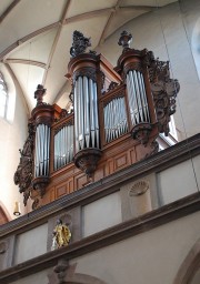 Vue de l'orgue Silbermann/Kern à Molsheim. Cliché personnel