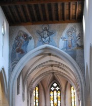 La grande mosaïque de l'arc à l'entrée du choeur (par Hans Baumhauer, vers 1958). Cliché personnel