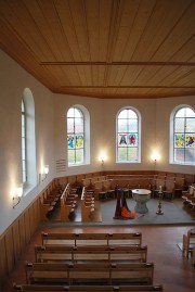 Vue de la nef depuis la tribune de l'orgue. Cliché personnel