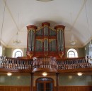 Vue de l'orgue Caesar/Kuhn (1836-1968) de l'église de Huttwil. Cliché personnel (fin oct. 2009)