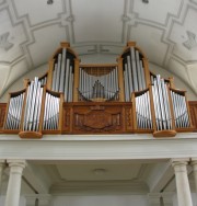 Vue rapprochée du Grand Orgue de Saingnelégier. Cliché personnel