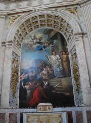 Peinture murale du transept gauche (prédication de Saint Denis, par Joseph-Marie Vien, en 1767). Cliché personnel