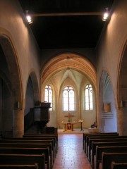 Intérieur du Temple de Môtiers. Cliché personnel