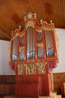 Vue de l'orgue Rieger (1973) de l'église de Meiringen. Cliché personnel (mars 2010)