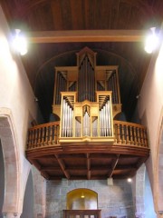 L'orgue de Môtiers vu de face depuis la nef. Cliché personnel