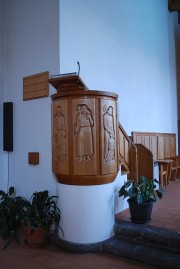 Vue de la chaire sculptée (dans l'esprit de Brienz). Cliché personnel