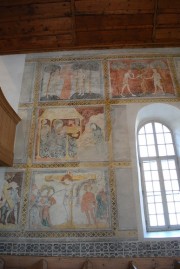 Peintures murales sur le mur Nord (15ème s.). Cliché personnel