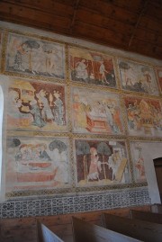 Vue de peintures du 15ème s. sur le mur Nord. Cliché personnel