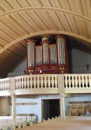 Vue de l'orgue de l'église réformée de Boltigen. Cliché personnel (avril 2010)