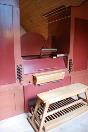 Vue de la console de l'orgue. Cliché personnel
