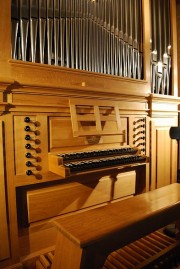 Vue de la console de l'orgue. Cliché personnel