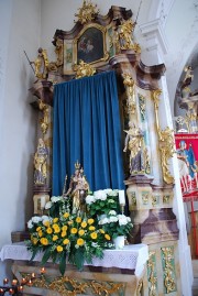 Autel secondaire gauche (Bruderschaft Maria zum Trost), masqué le jour de l'Ascension (lors de notre passage). Cliché personnel