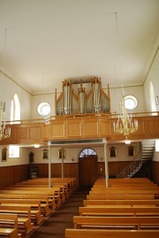 Vue intérieure de la nef en direction de l'orgue Ayer. Cliché personnel