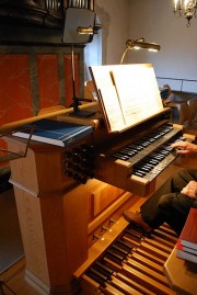 Vue de la console de l'orgue. Cliché personnel