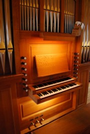 Vue de la console de l'orgue. Cliché personnel