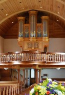 Vue de l'orgue Metzler (1976) de l'église de Münsingen. Cliché personnel (juillet 2010)