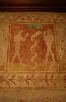 Peinture murale du milieu du 15ème s.: Adam et Eve. Cliché personnel
