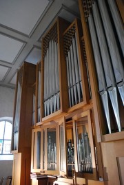 Vue de la Montre de l'orgue en tribune. Cliché personnel