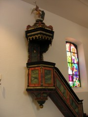 Chaire de l'église de St-Brais. Cliché personnel