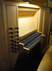 Vue de la console de l'orgue. Cliché personnel