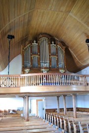 Vue de la nef avec l'orgue. Cliché personnel