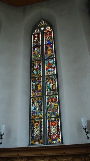 La verrière axiale du choeur avec la représentation de la Passion (vers 1300). Cliché personnel